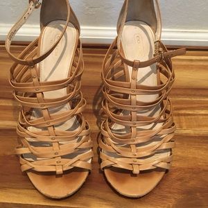 Coach leather strappy heels